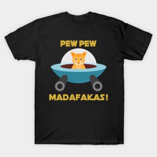 Pew Pew Madafakas Orange Cat T-Shirt